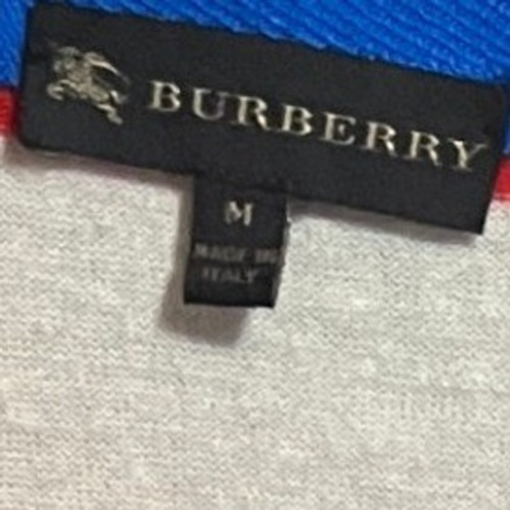 Burberry London Womens Red Cream Striped V-Neck Knit Sweater Made in Italy M - Picture 3 of 6